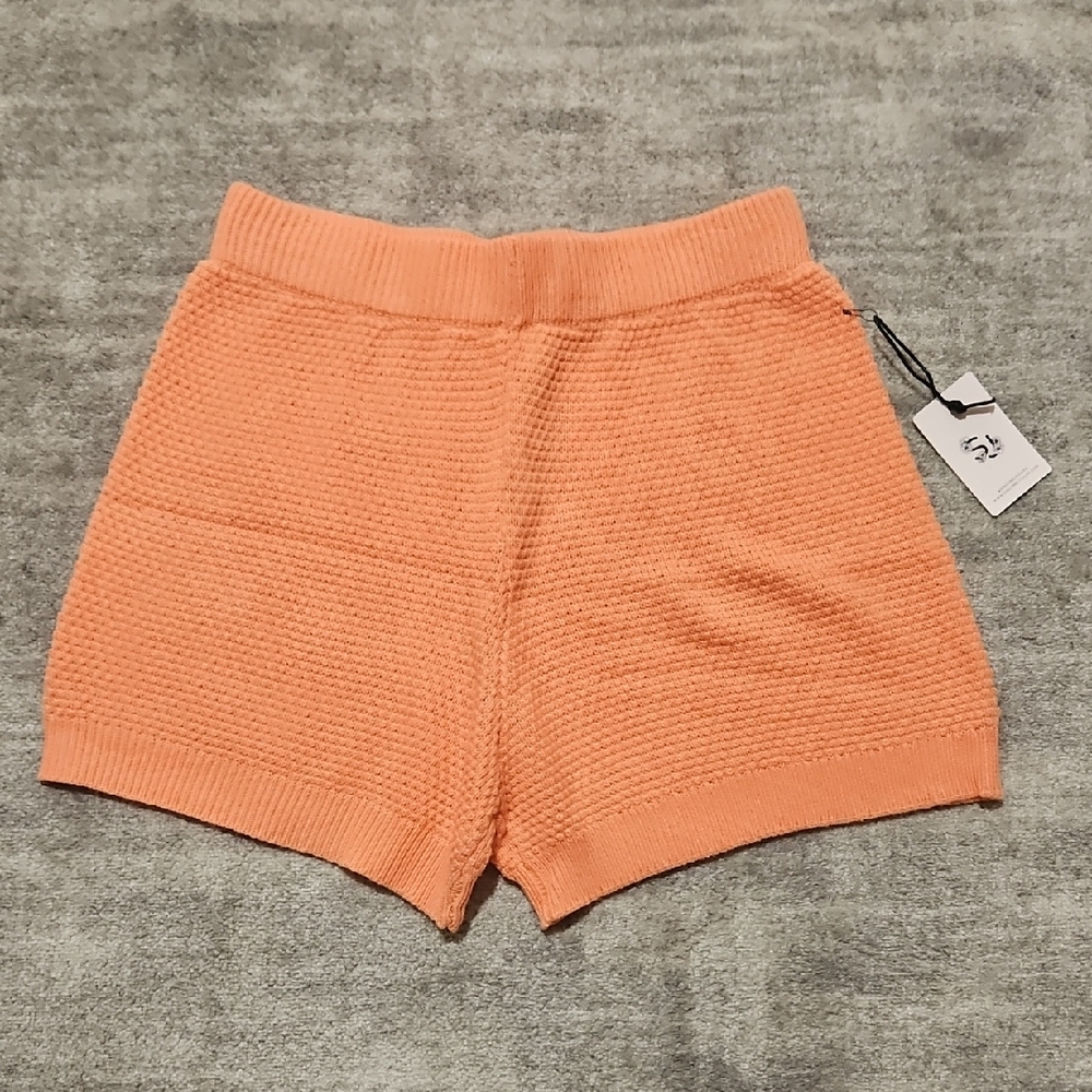 Sincerely Jules High Waist Peach Knit Shorts